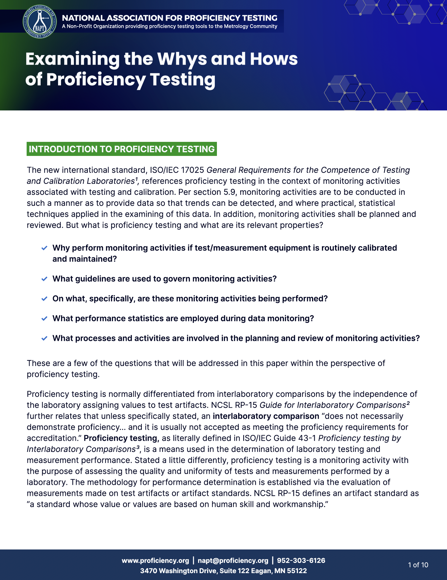 Examining the Whys and Hows of Proficiency Testing